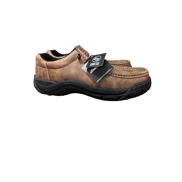 Eddie Bauer Mens Brown Slip-On Loafers Size 8M Rubber Sole Classic Stitching